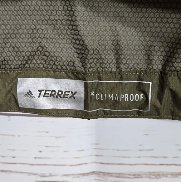 AdidasTerrex Climaproof Fastpack 2.5L Olive Rain Jacket